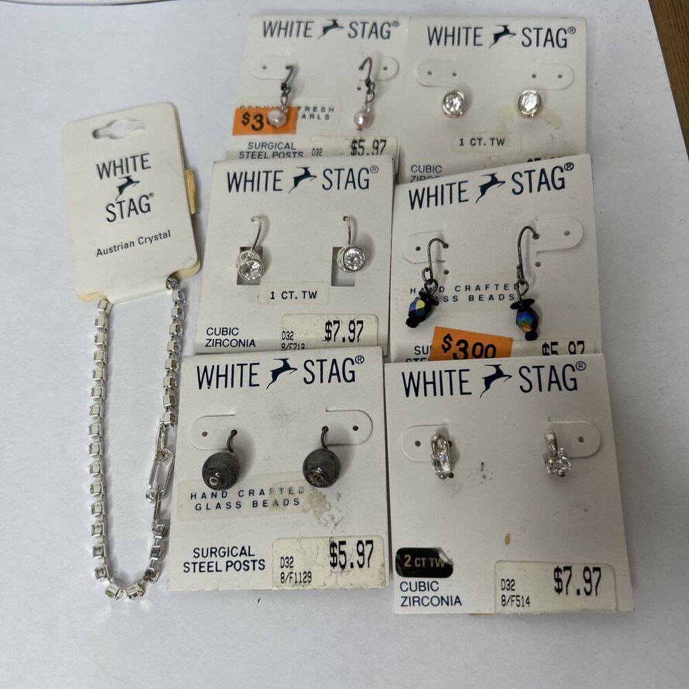 WHITE STAG / Lot of (7) Vintage Jewelry Pieces / Necklace + Earrings/ BRAND NEW